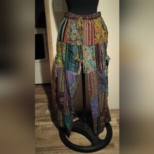 Multicolor Patchwork Cargo Pants